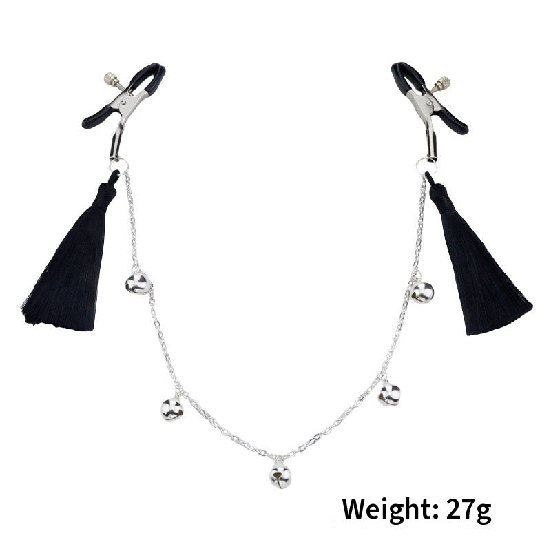 Gothic Tassel Bell Chain Pendant - Clip Attachment gothic jewelry detail shot | Blackyyds