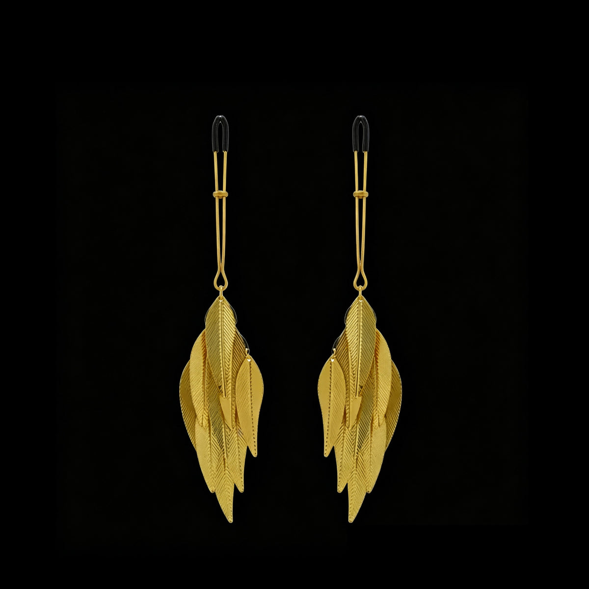 Gothic Tassel Leaf Pendant - Gold-and-Silver Clip Attachment | Blackyyds