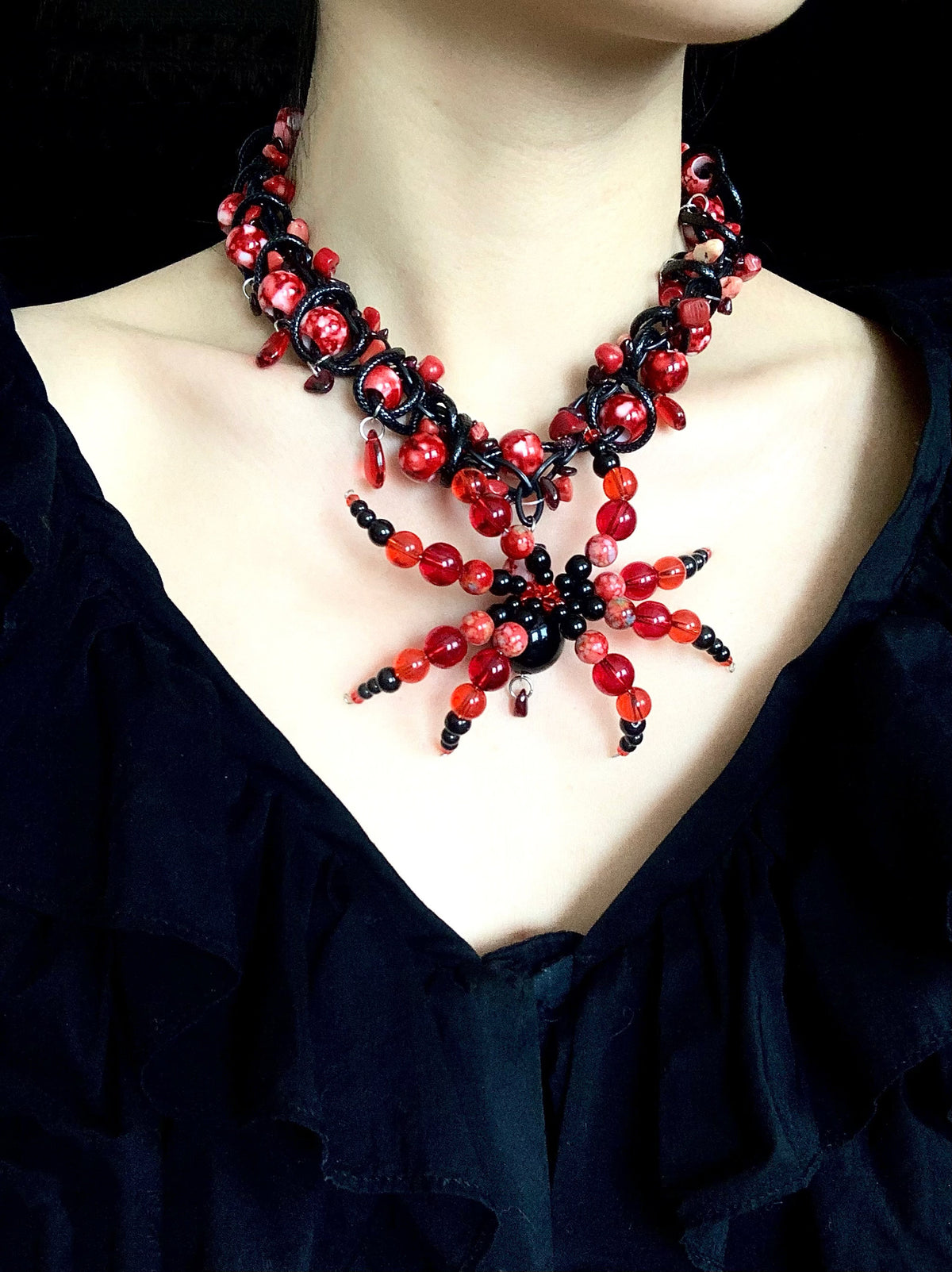 Meatball Spirit Necklace Collar Dark Punk Gothic Choker product view 2 | Blackyyds