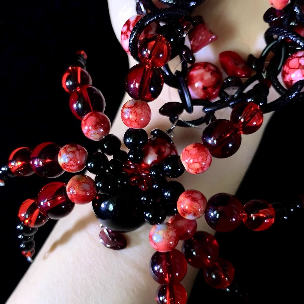 Meatball Spirit Necklace Collar Dark Punk Gothic Choker detail shot | Blackyyds