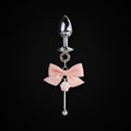 Pastel Bow Bell Drop Jewel Plug in Pink