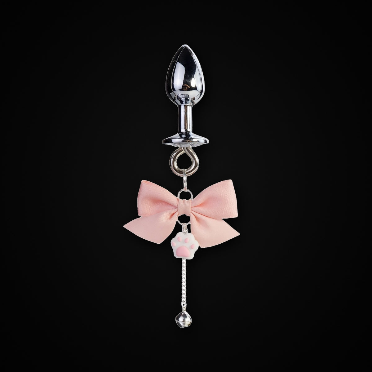 Pastel Bow Bell Drop Jewel Plug in Pink