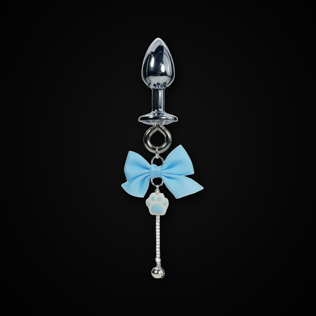 Pastel Bow Bell Drop Jewel Plug in Blue