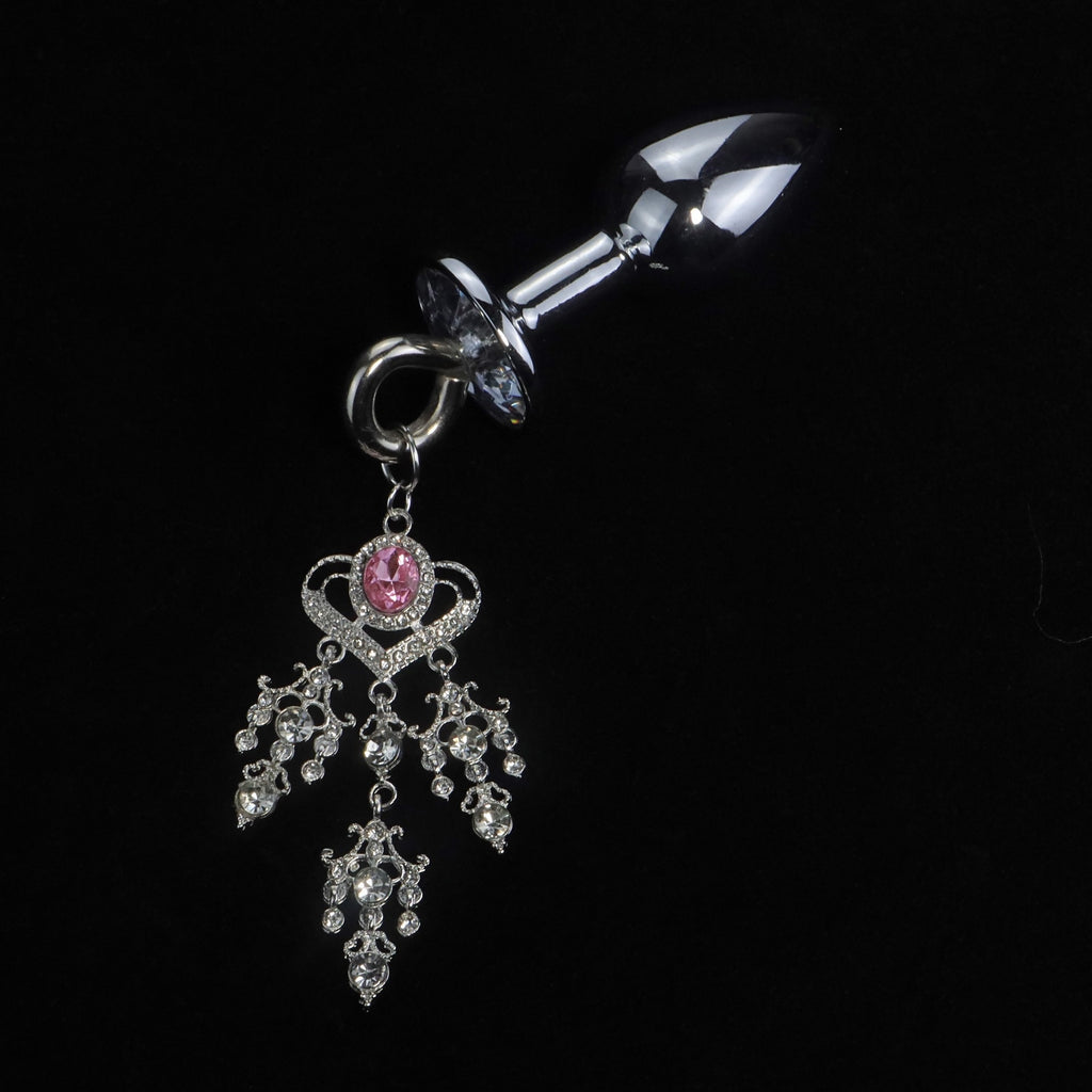 Pink Heart Crystal Chandelier Jewel Plug