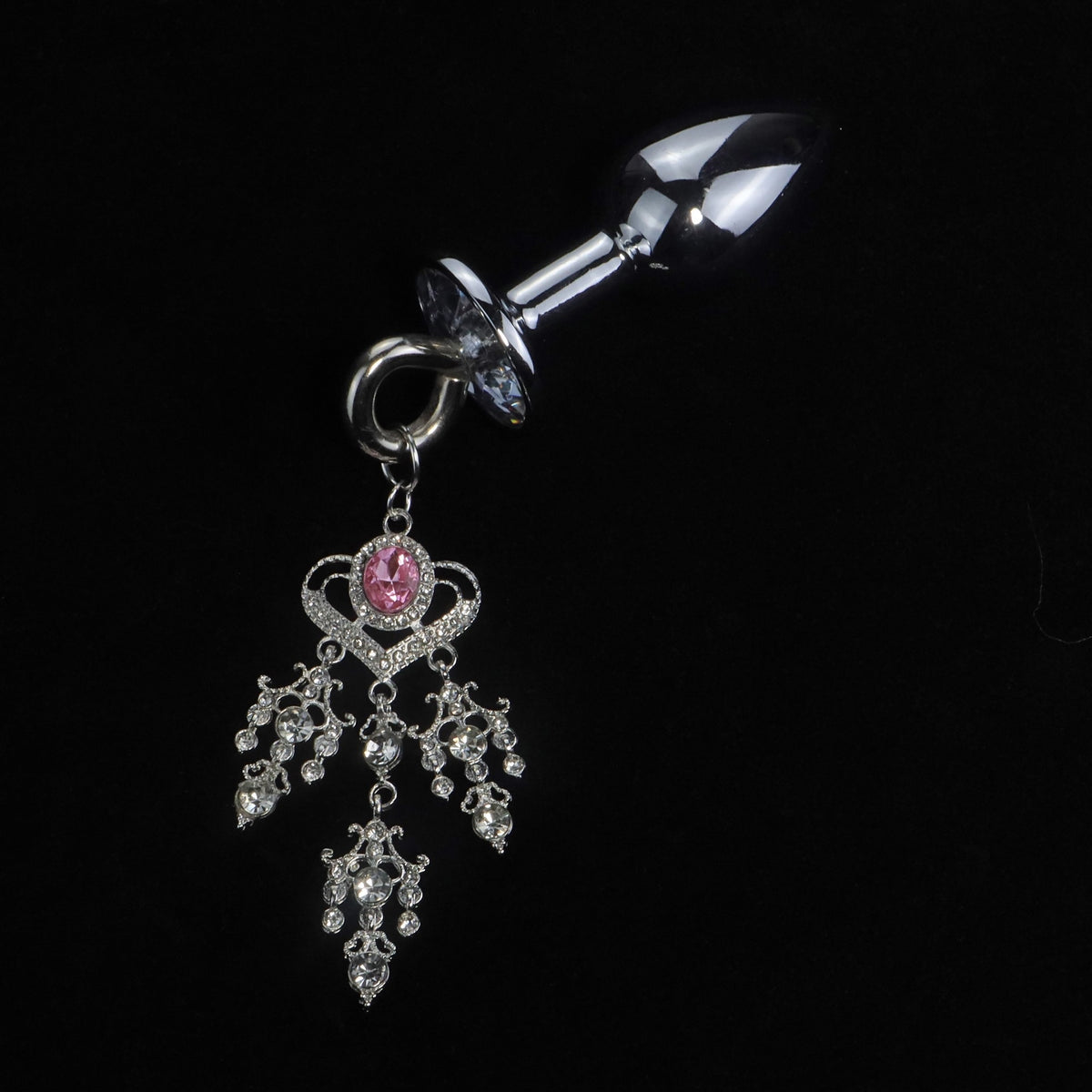 Pink Heart Crystal Chandelier Jewel Plug