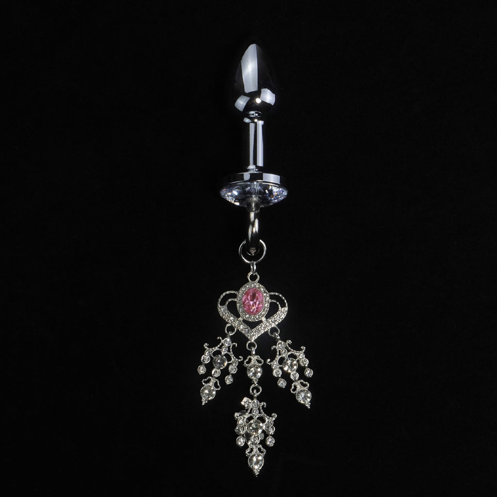 Pink Heart Crystal Chandelier Jewel Plug