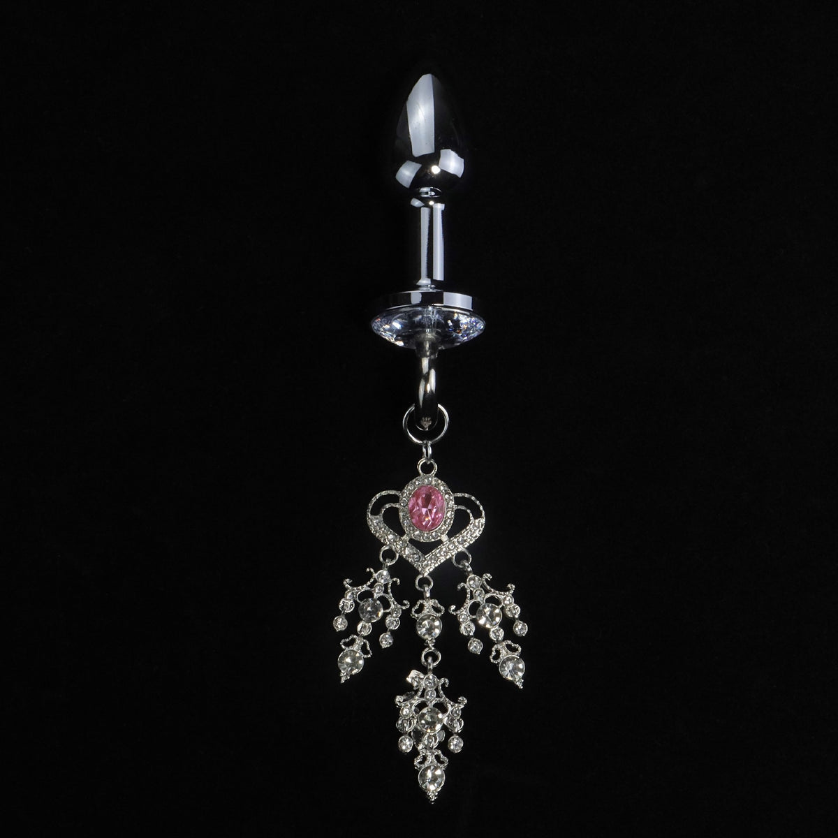 Pink Heart Crystal Chandelier Jewel Plug