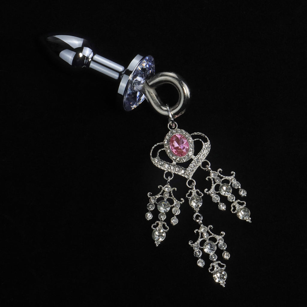 Pink Heart Crystal Chandelier Jewel Plug