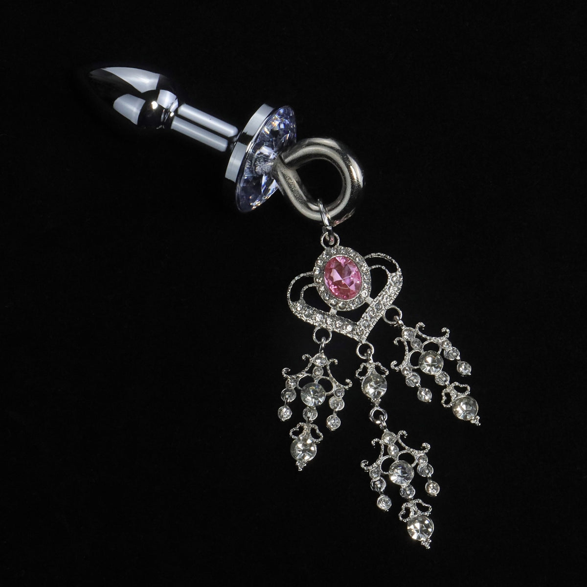 Pink Heart Crystal Chandelier Jewel Plug