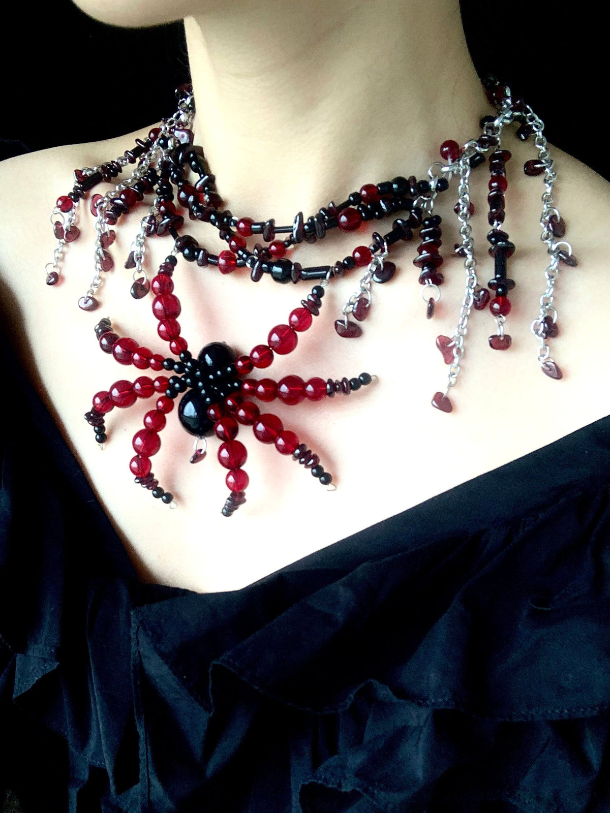 Plasma Spider Necklace Dark Gothic Punk Handmade - gothic choker | Blackyyds