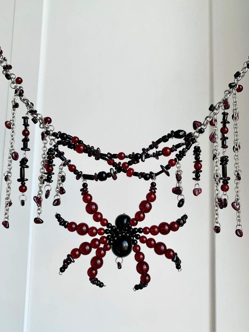 Plasma Spider Necklace Dark Gothic Punk Handmade angle view | Blackyyds