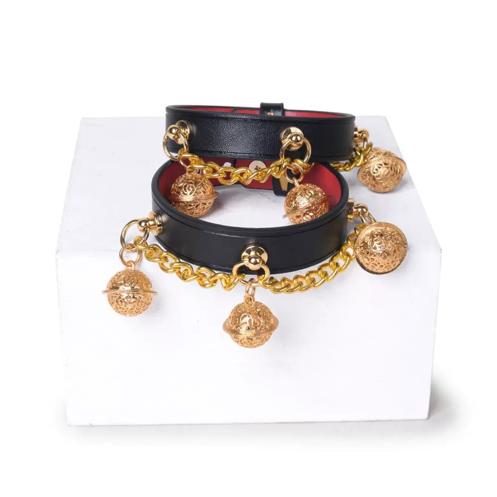 Punk Bell Bracelet Anklet - Leather close-up detail | Blackyyds