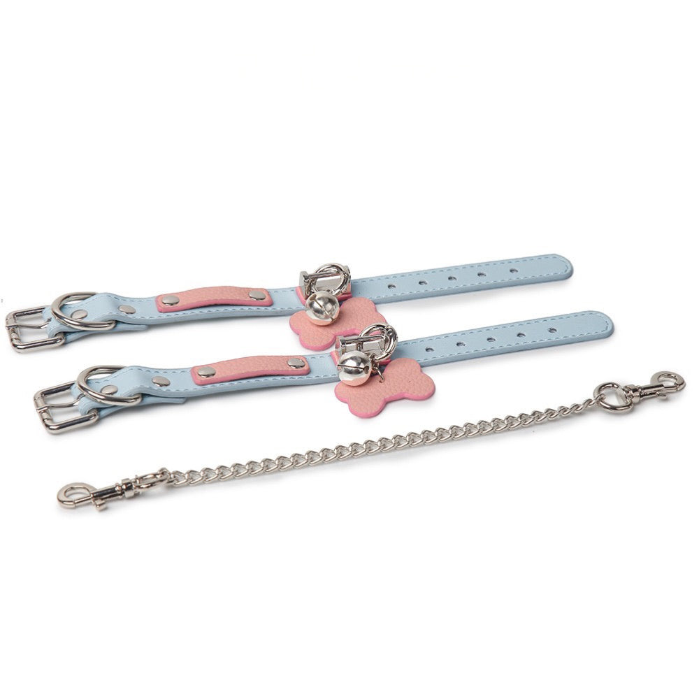 Punk Domino Bell Bracelet Anklet - Pink-and-Blue studded bracelet product view 2 | Blackyyds
