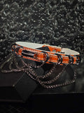 orange silver heavy ring choker front view | Blackyyds