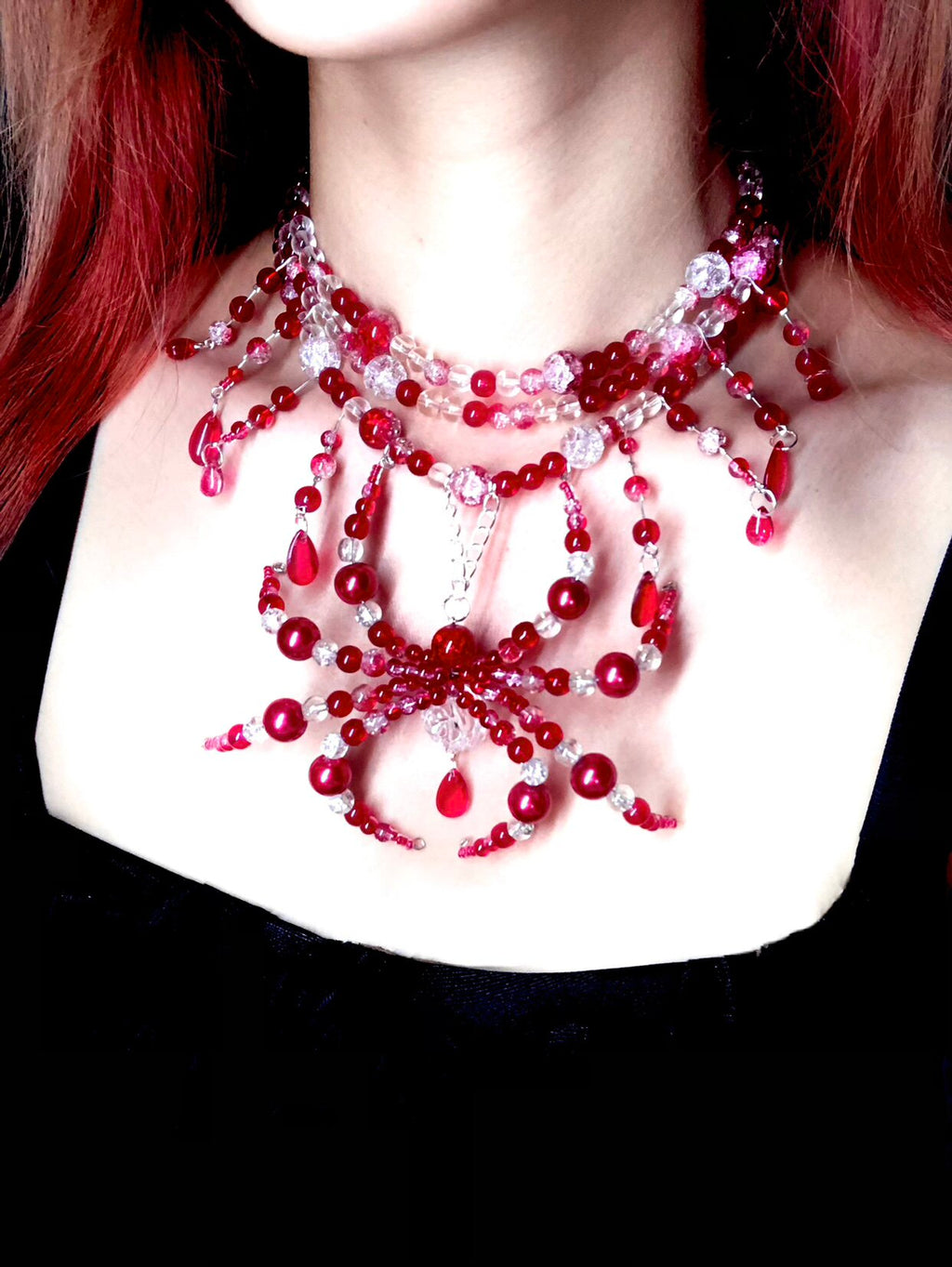 Bloody Night Spider Necklace Dark Gothic Punk Handmade - gothic choker | Blackyyds