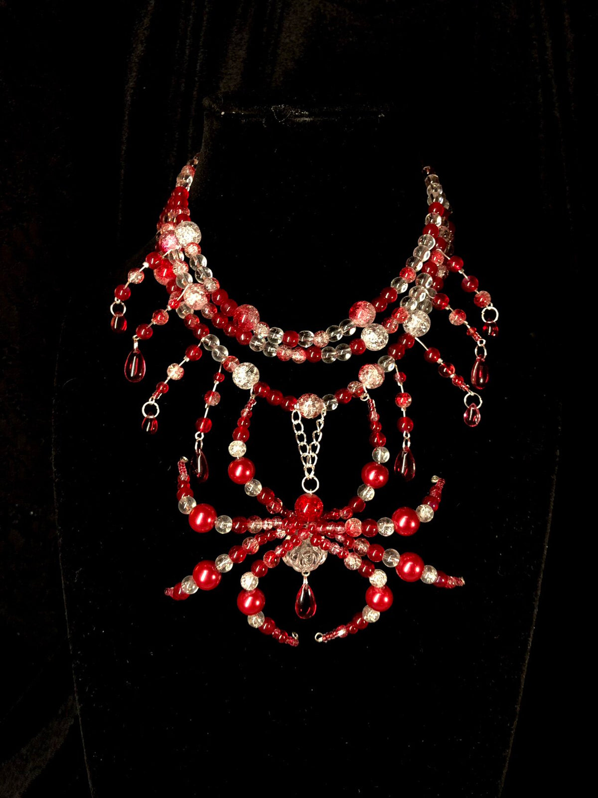 Bloody Night Spider Necklace Dark Gothic Punk Handmade detail shot | Blackyyds