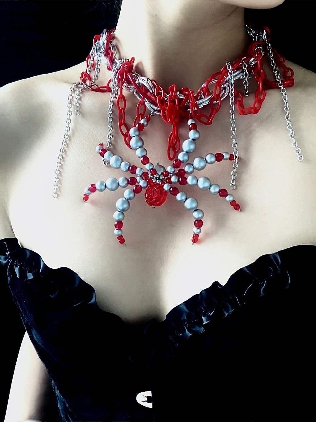 Cage Spider Necklace Dark Gothic Punk Handmade product view 2 | Blackyyds