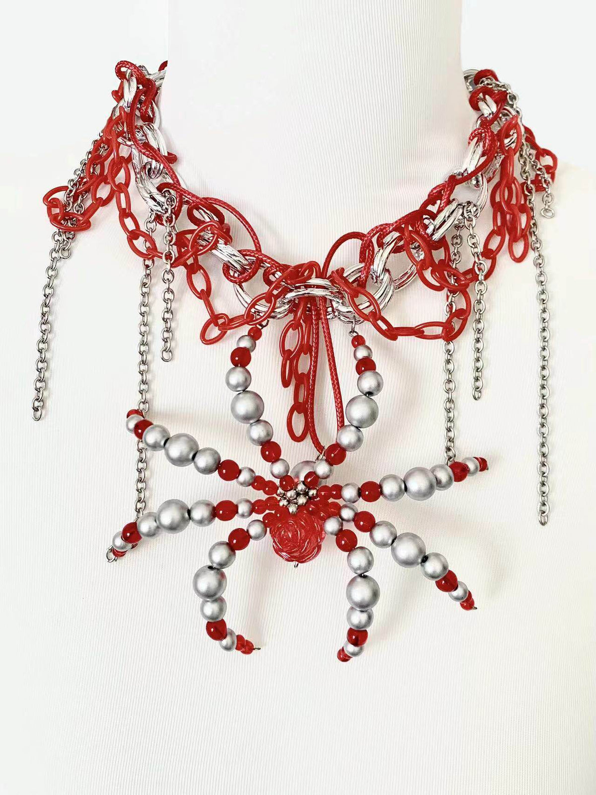 Cage Spider Necklace Dark Gothic Punk Handmade detail shot | Blackyyds