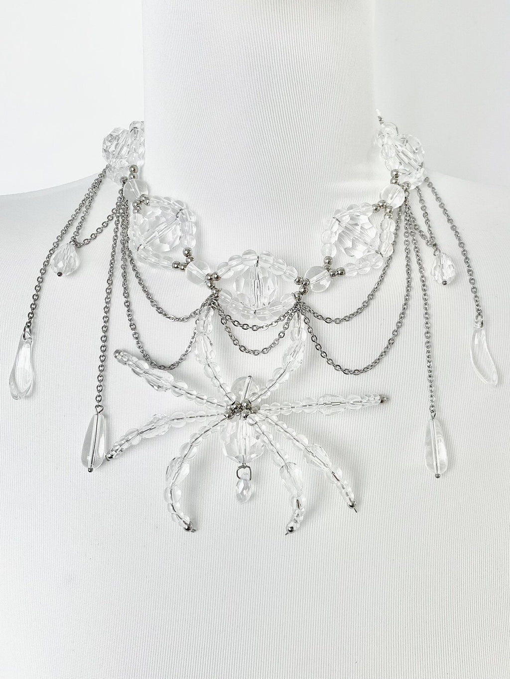 Crystal Eyes Spider Necklace Dark Gothic Punk Handmade detail shot | Blackyyds
