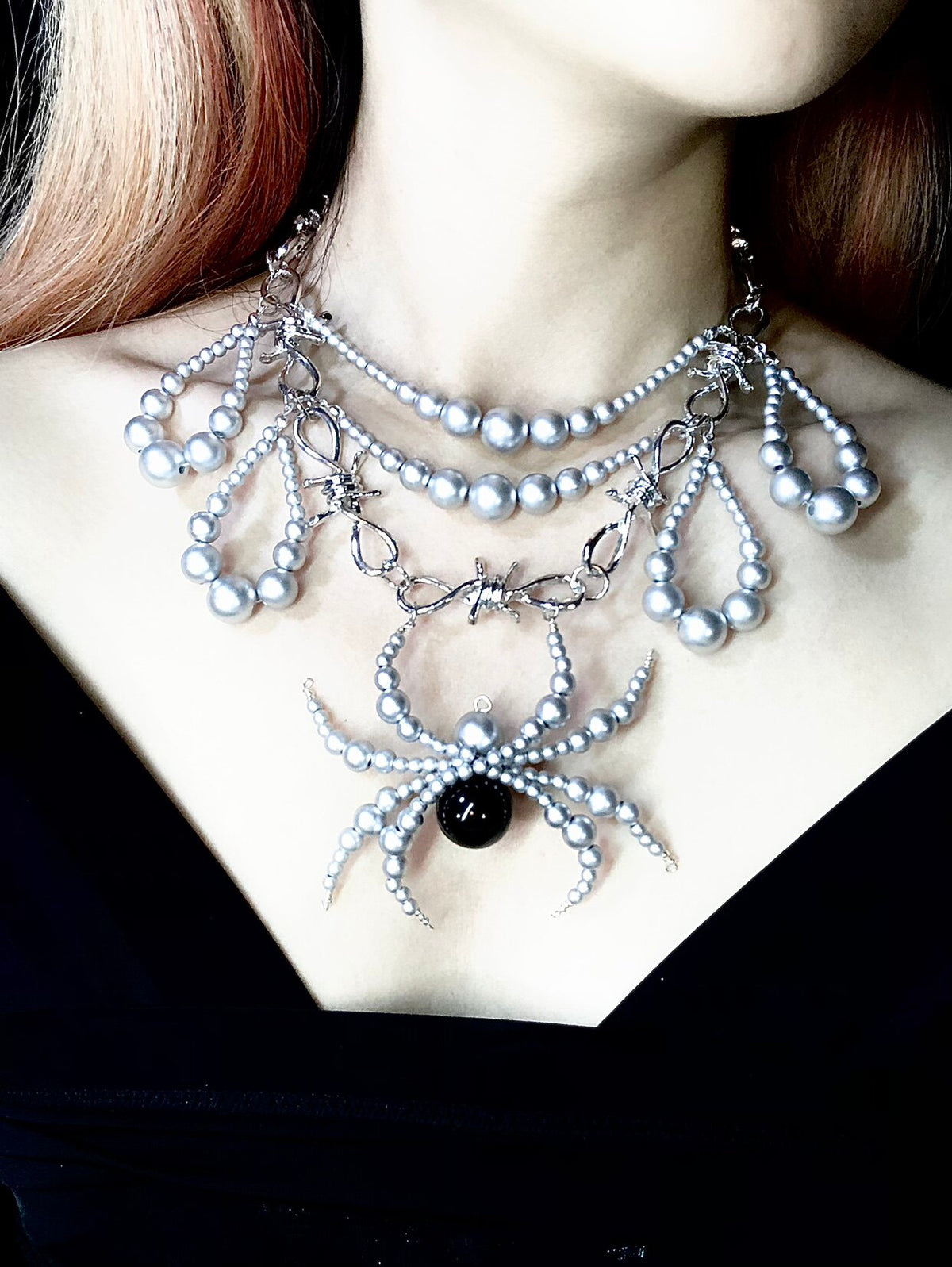 Desire Spider Necklace Dark Gothic Punk Handmade - gothic choker | Blackyyds