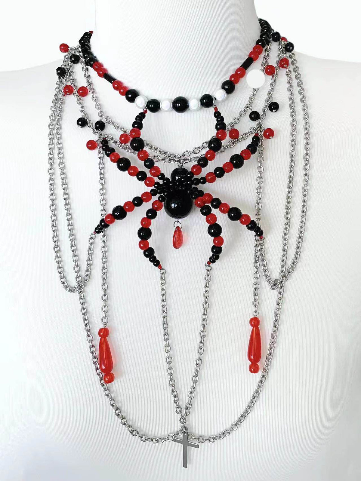 Entrenched Spider Necklace Dark Gothic Punk Handmade detail shot | Blackyyds
