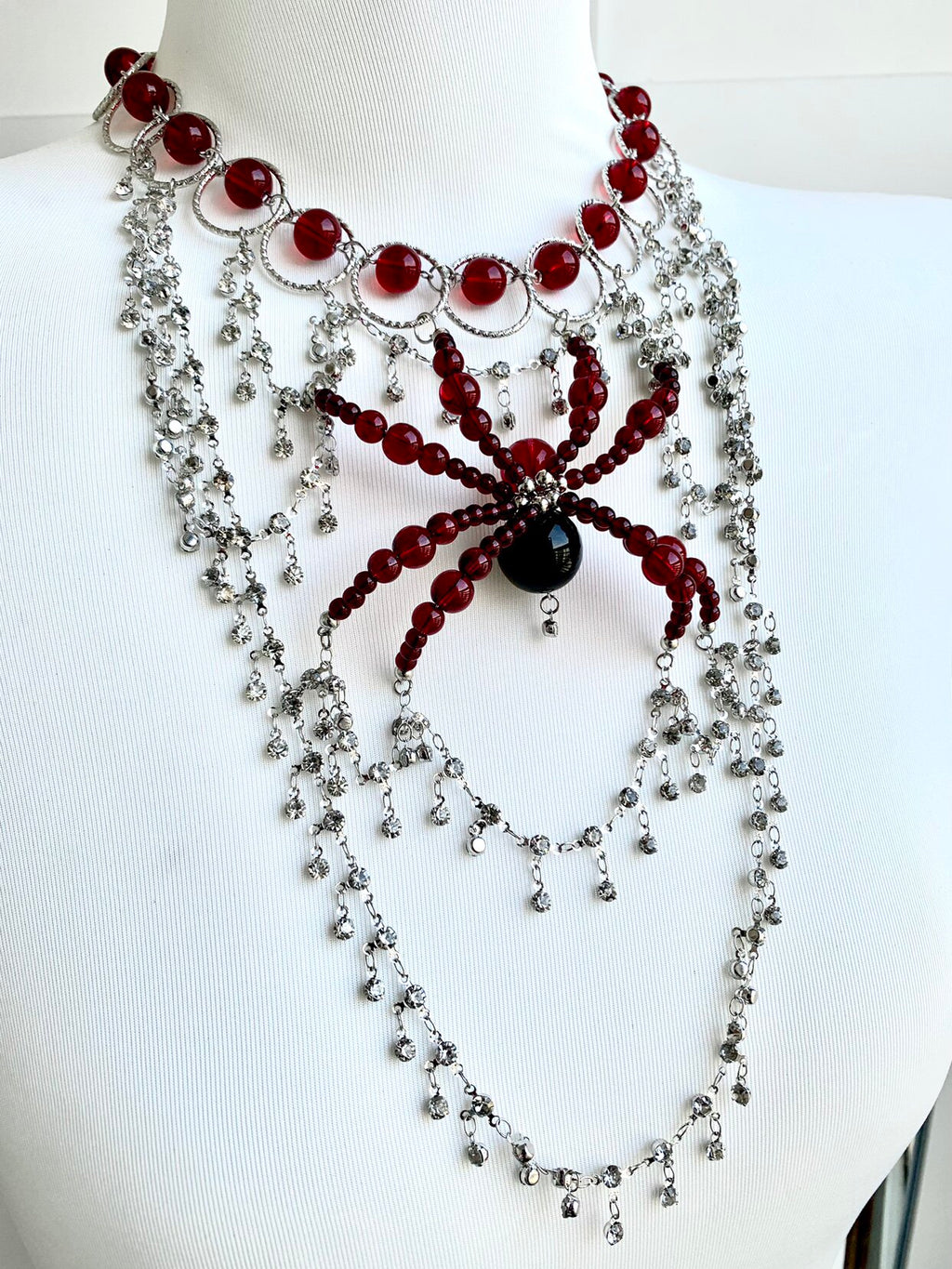 Fall Spider Necklace Dark Gothic Punk Handmade detail shot | Blackyyds