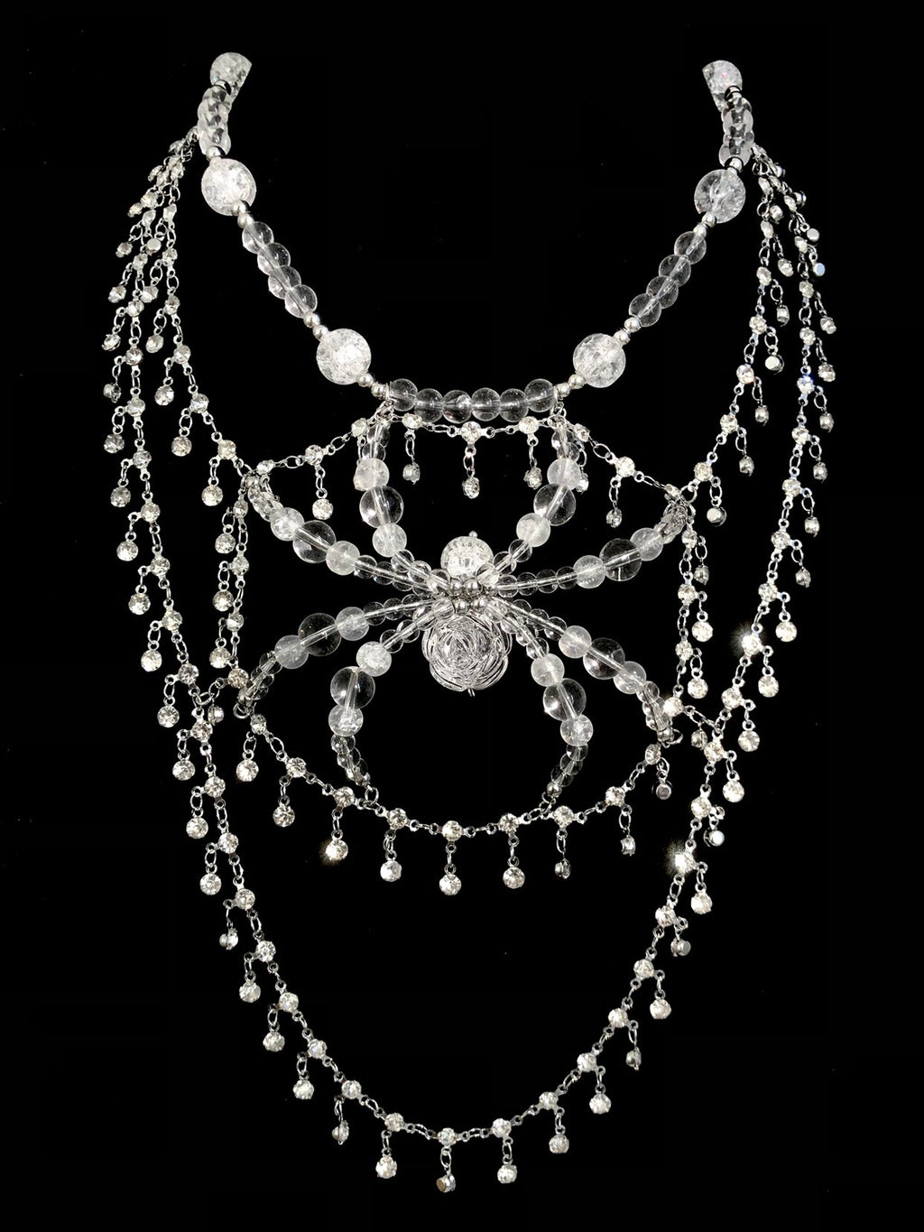 Ice Spider Necklace Dark Gothic Punk Handmade close-up detail | Blackyyds