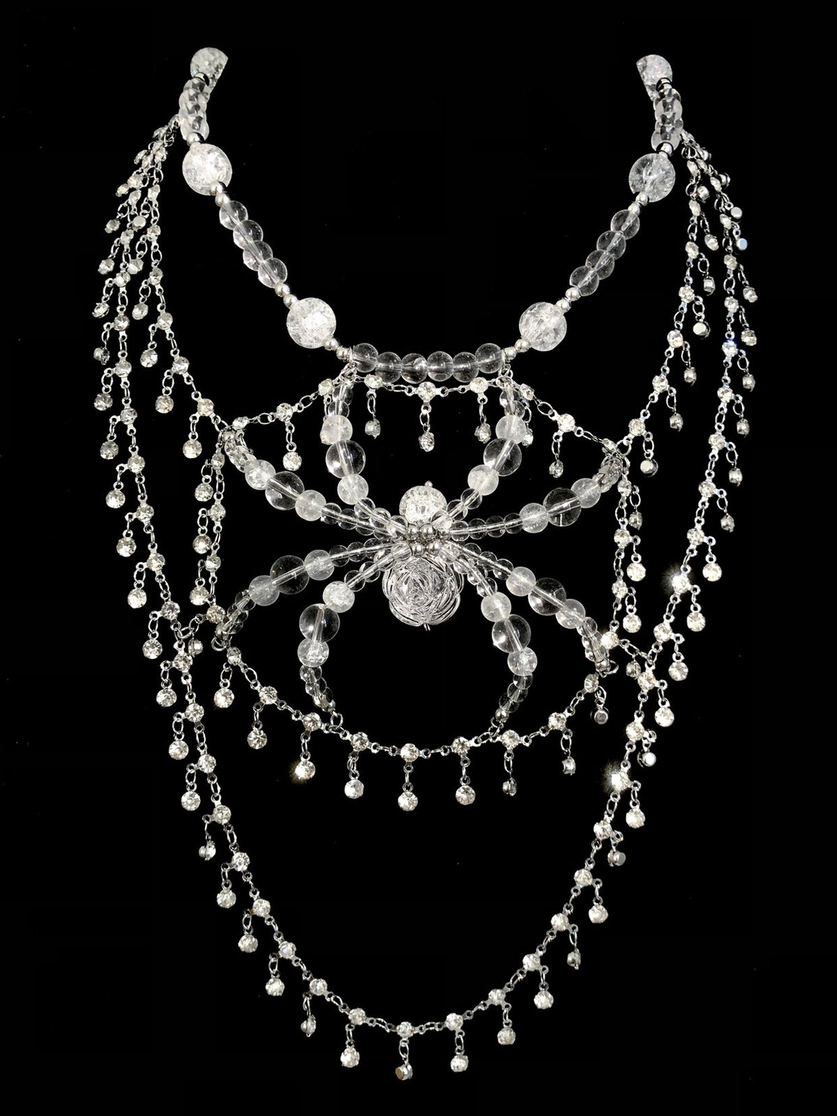 Ice Spider Necklace Dark Gothic Punk Handmade close-up detail | Blackyyds
