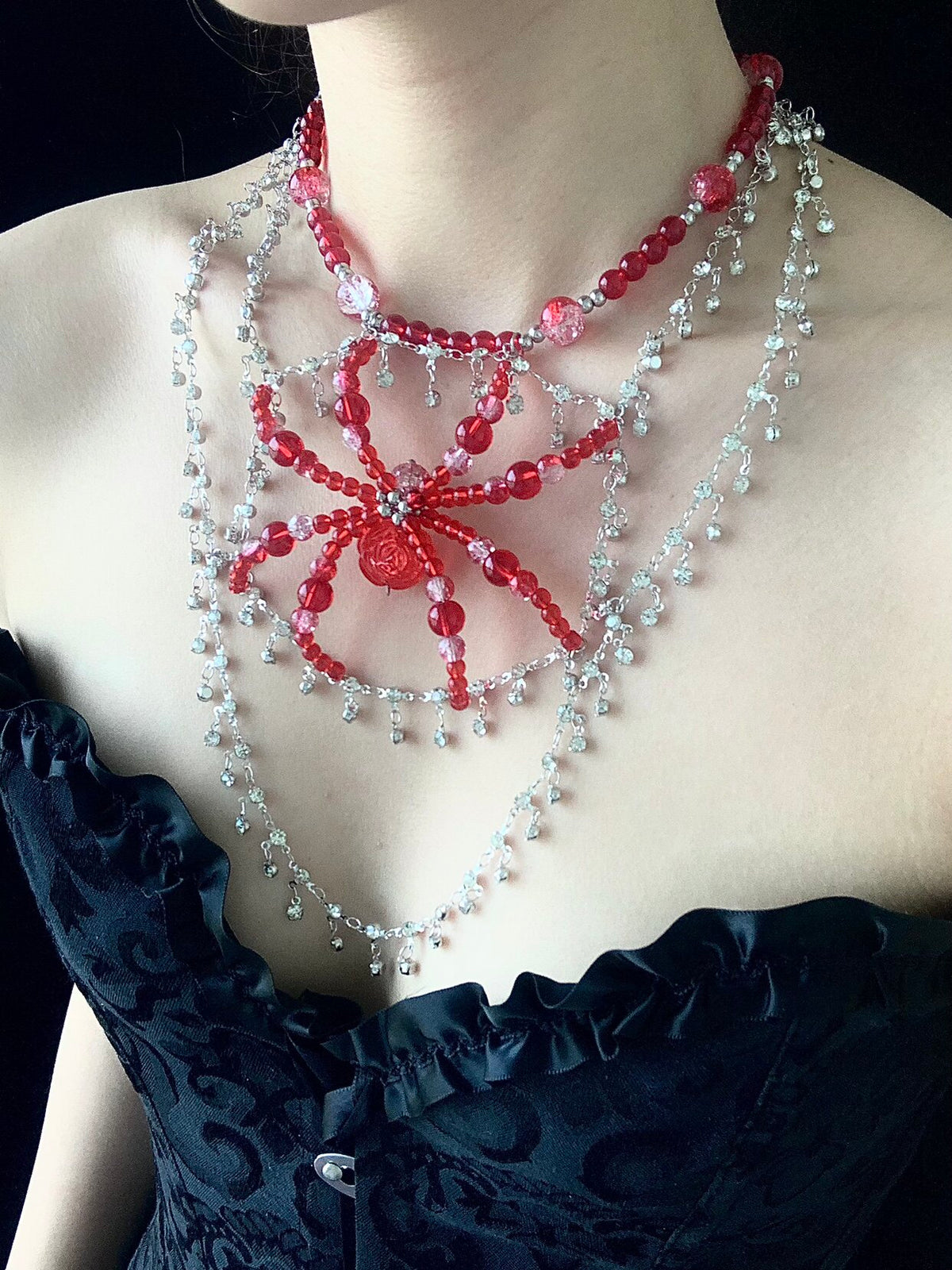 Ice Spider Necklace Dark Gothic Punk Handmade product view 2 | Blackyyds
