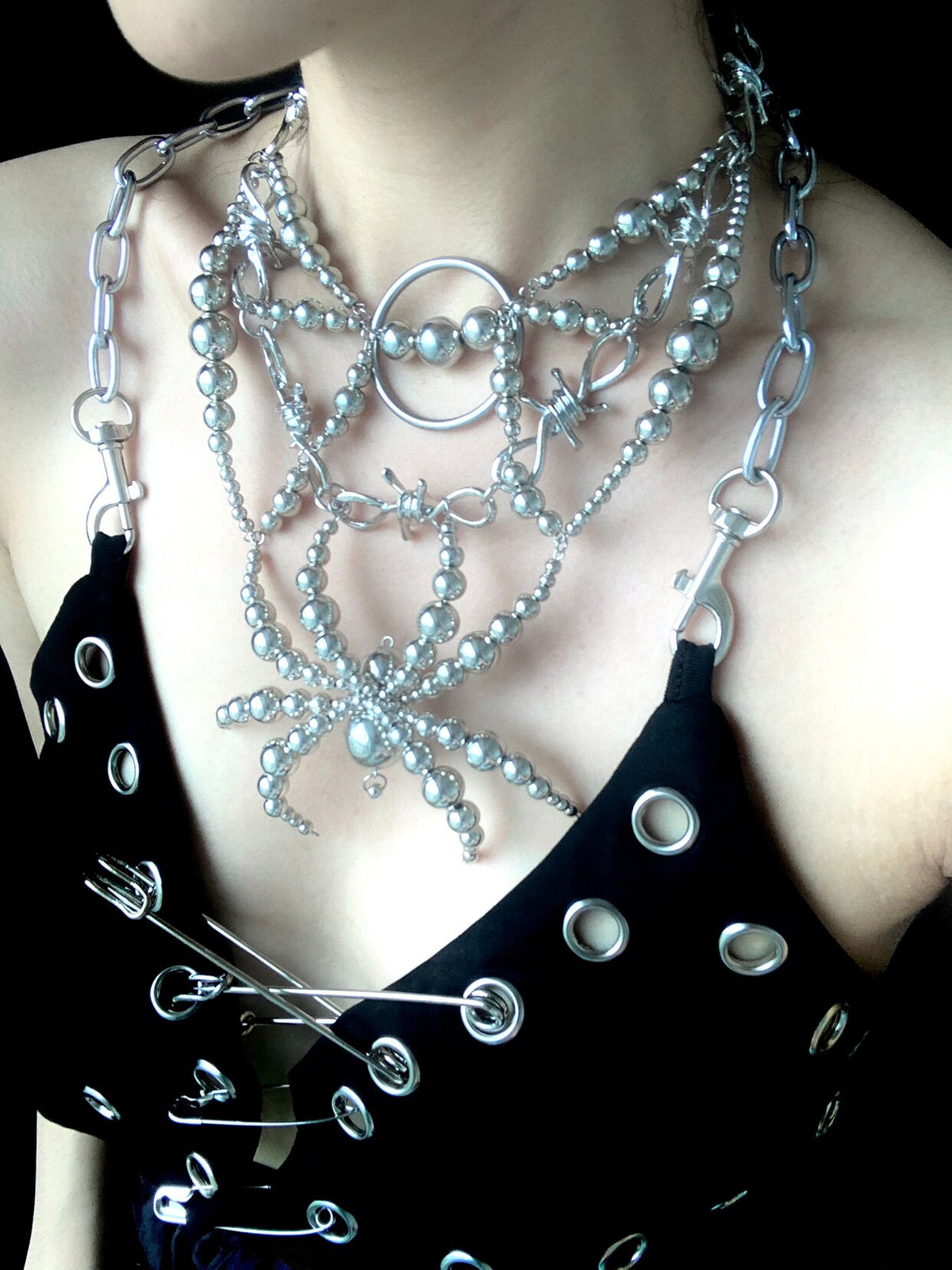 Mercury Spider Necklace Dark Gothic Punk Handmade - gothic choker | Blackyyds