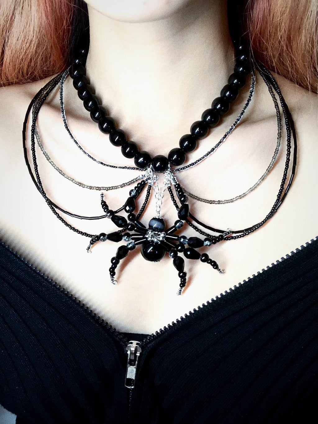 Nourish Spider Necklace Dark Gothic Punk Handmade - gothic choker | Blackyyds