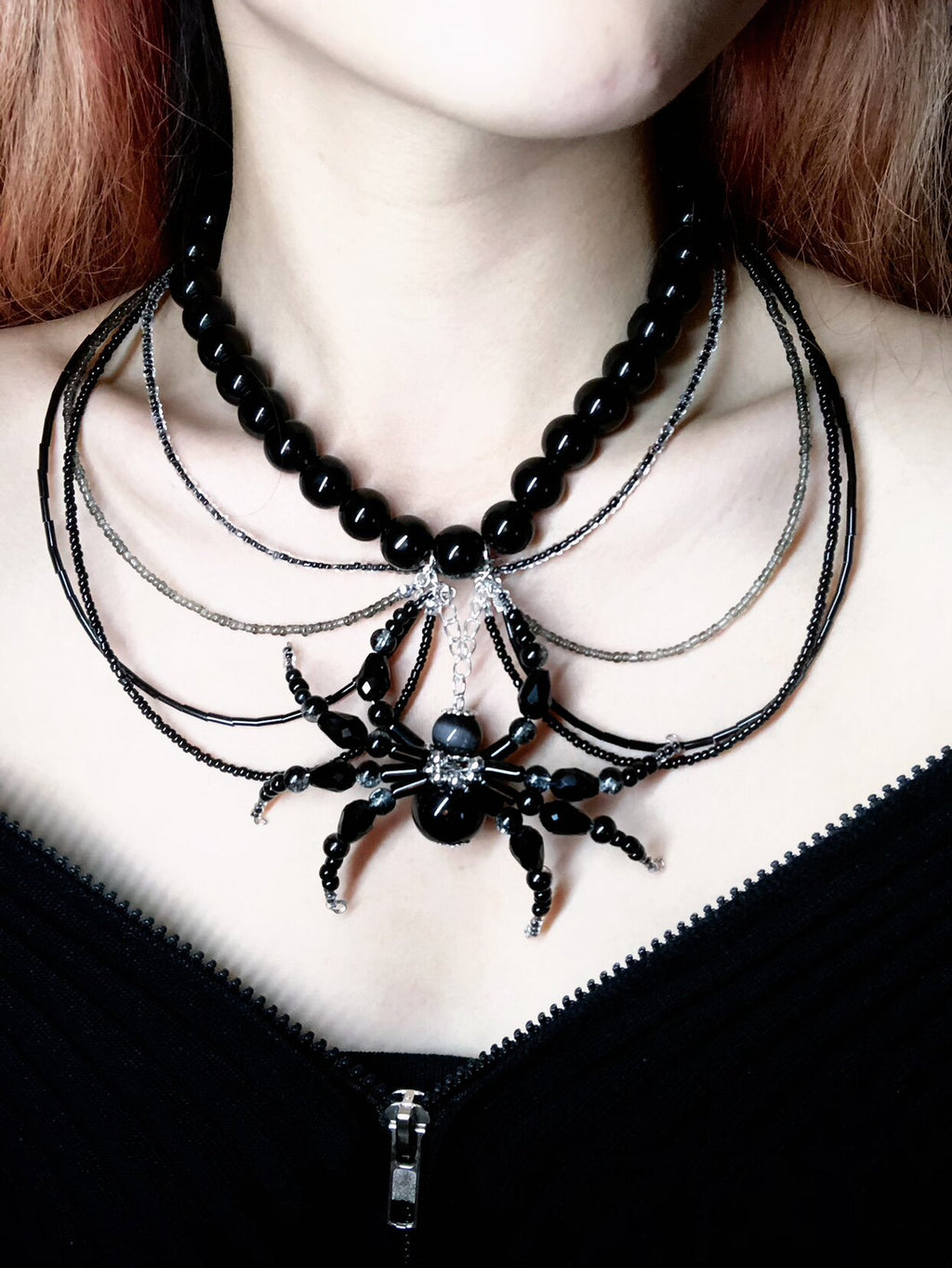 Nourish Spider Necklace Dark Gothic Punk Handmade product view 2 | Blackyyds