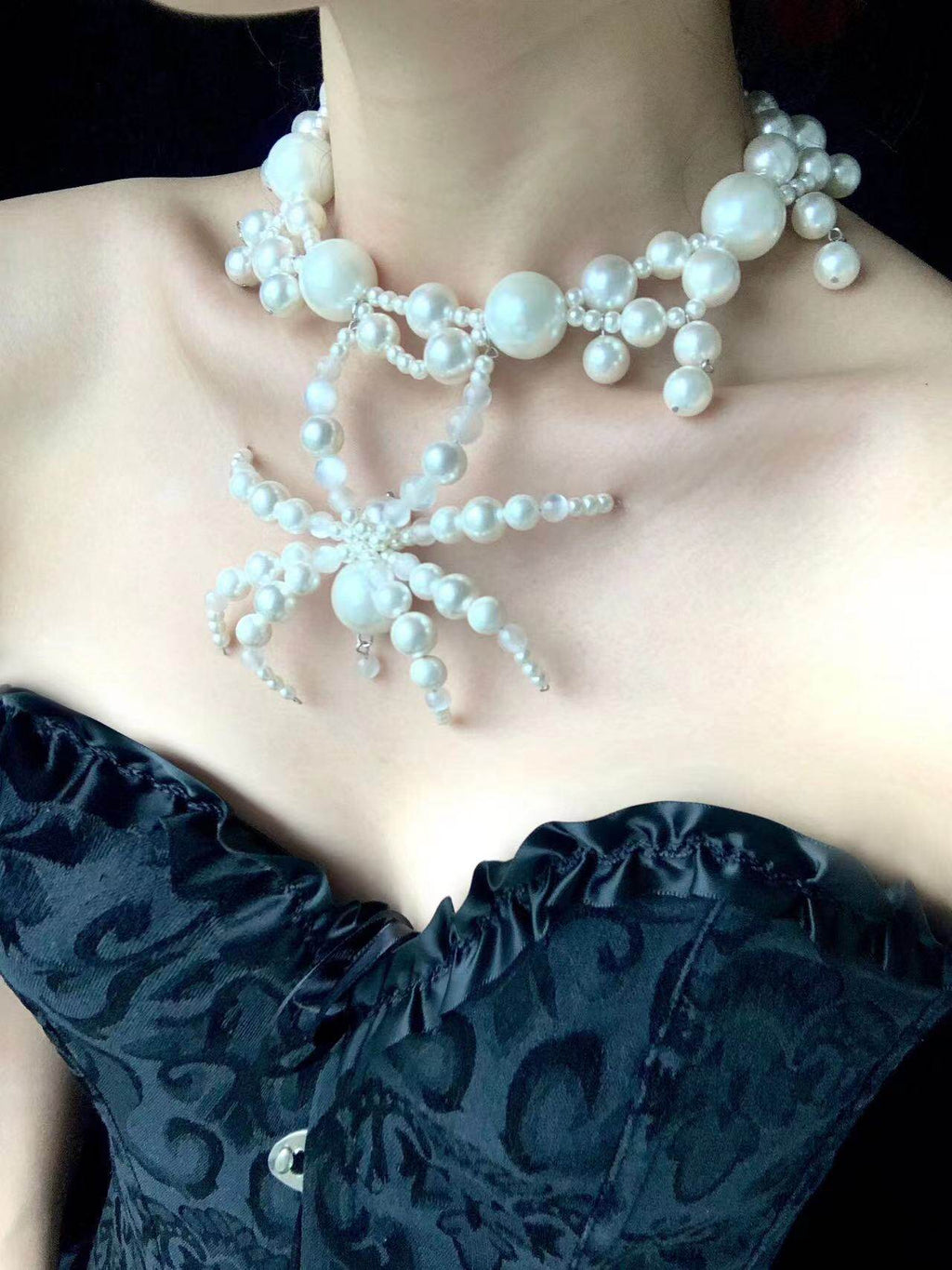 Precious Spider Necklace Dark Gothic Punk Handmade - gothic choker | Blackyyds