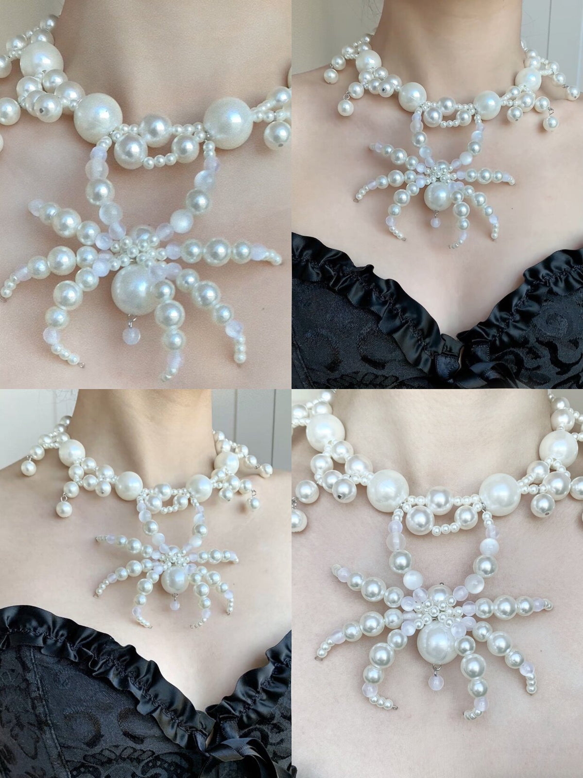 Precious Spider Necklace Dark Gothic Punk Handmade close-up detail | Blackyyds