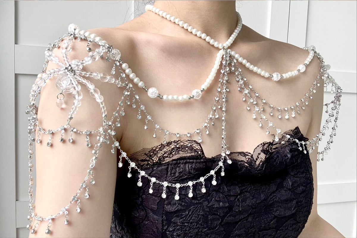 Handmade Precious Spider Shoulder Chain Original Design Dark Gothic Punk Body Chain product view 2 | Blackyyds