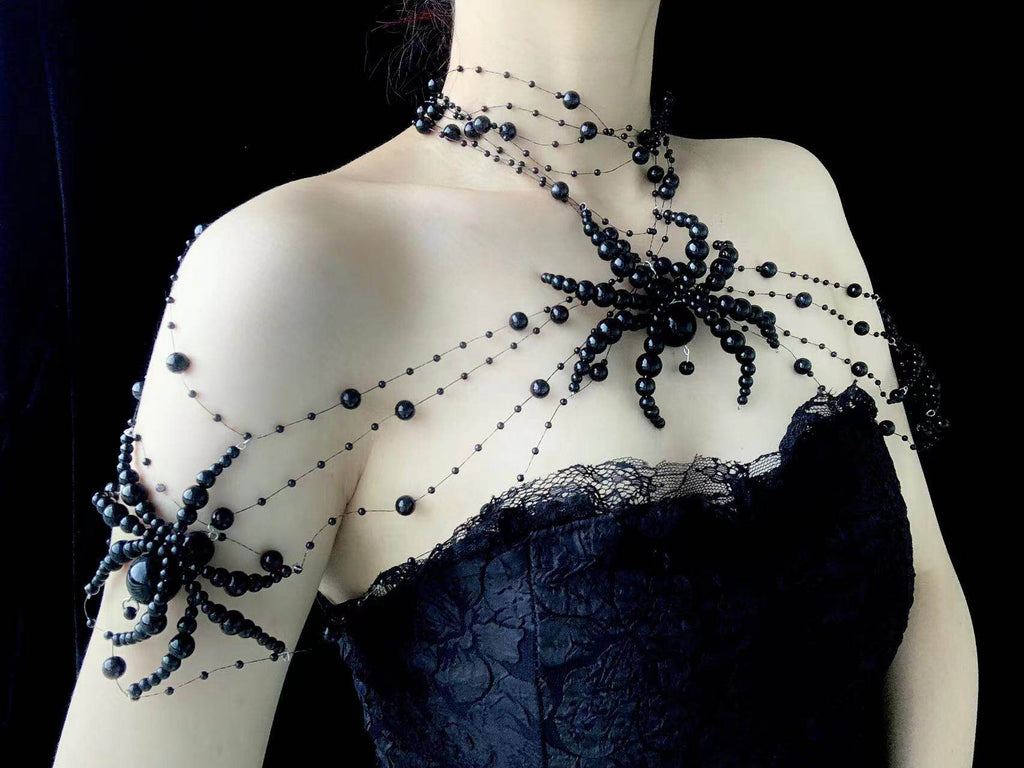 Handmade Rain Spider Shoulder Chain Original Design Dark Gothic Punk Body Chain product view 2 | Blackyyds