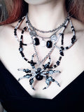 Snow Thorn Spider Necklace Dark Gothic Punk Handmade - gothic choker | Blackyyds