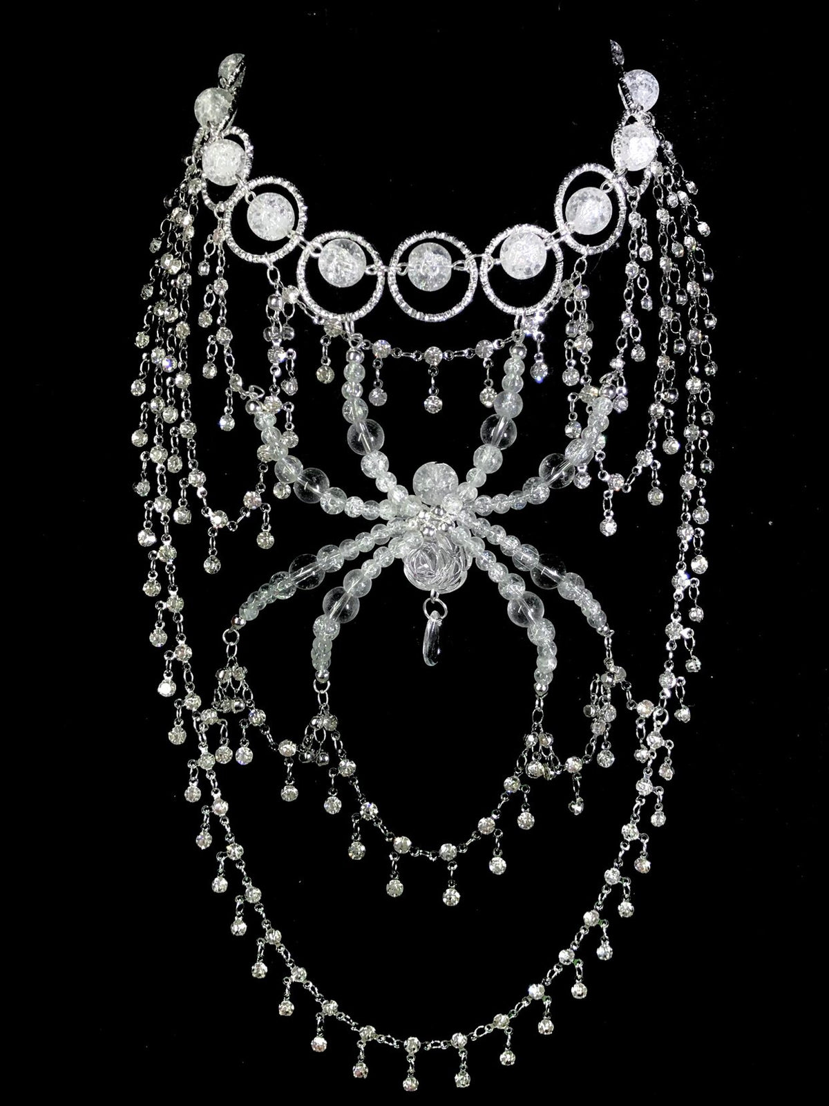 Swoop Spider Necklace Dark Gothic Punk Handmade angle view | Blackyyds