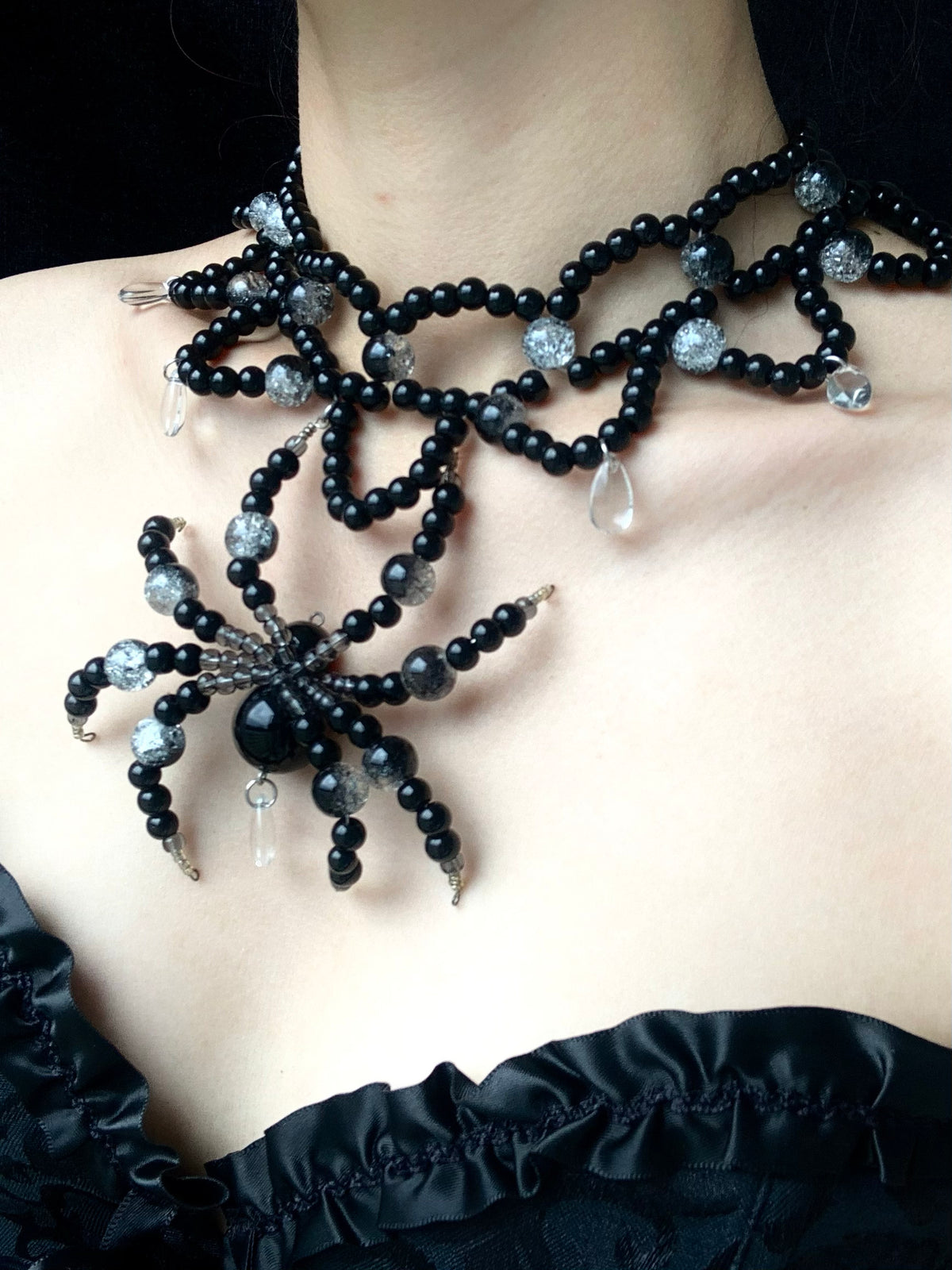 Dark Night Spirit Necklace Collar Dark Punk Gothic Choker product view 2 | Blackyyds