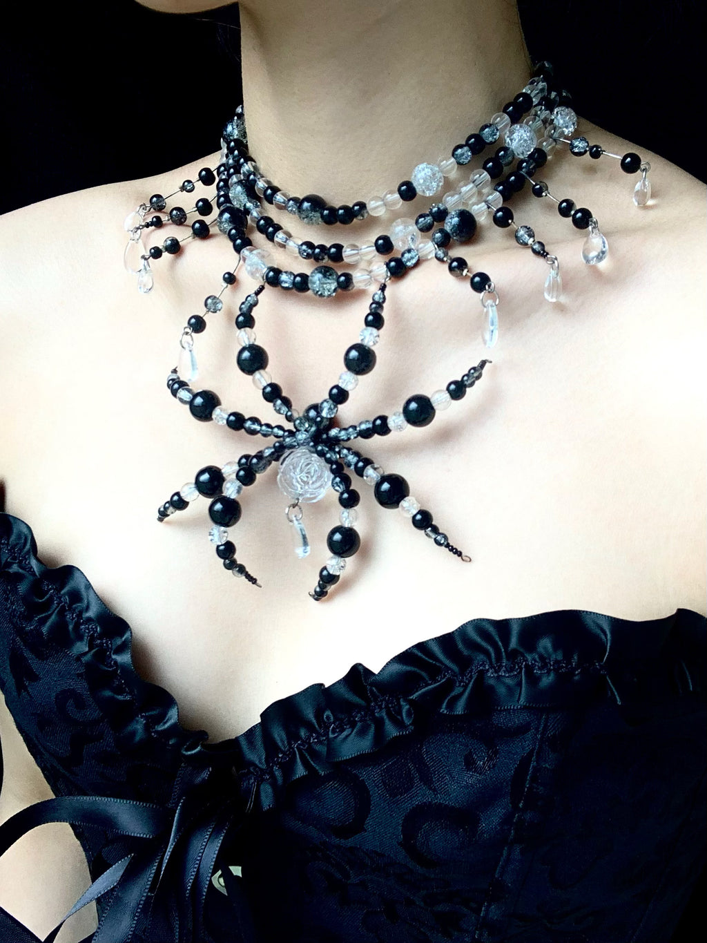 Deep Night Spirit Necklace Collar Dark Punk Gothic Choker product view 2 | Blackyyds