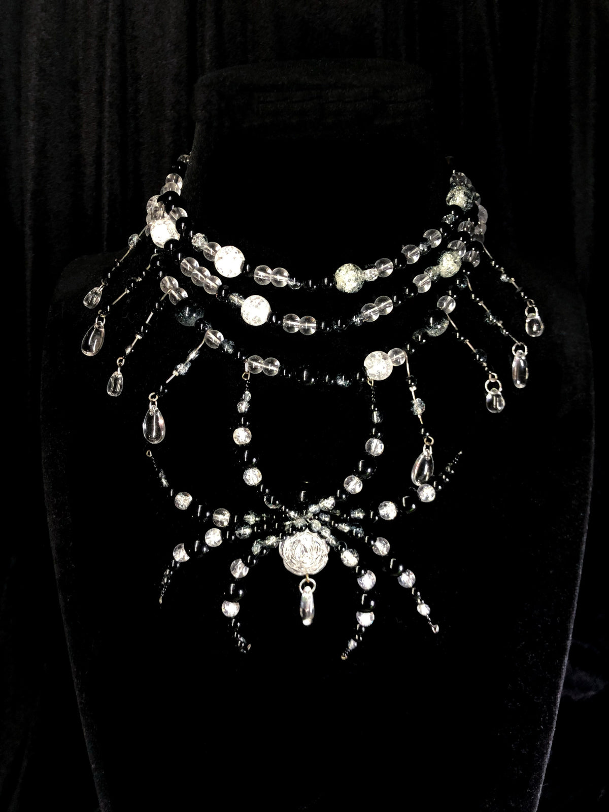 Deep Night Spirit Necklace Collar Dark Punk Gothic Choker angle view | Blackyyds