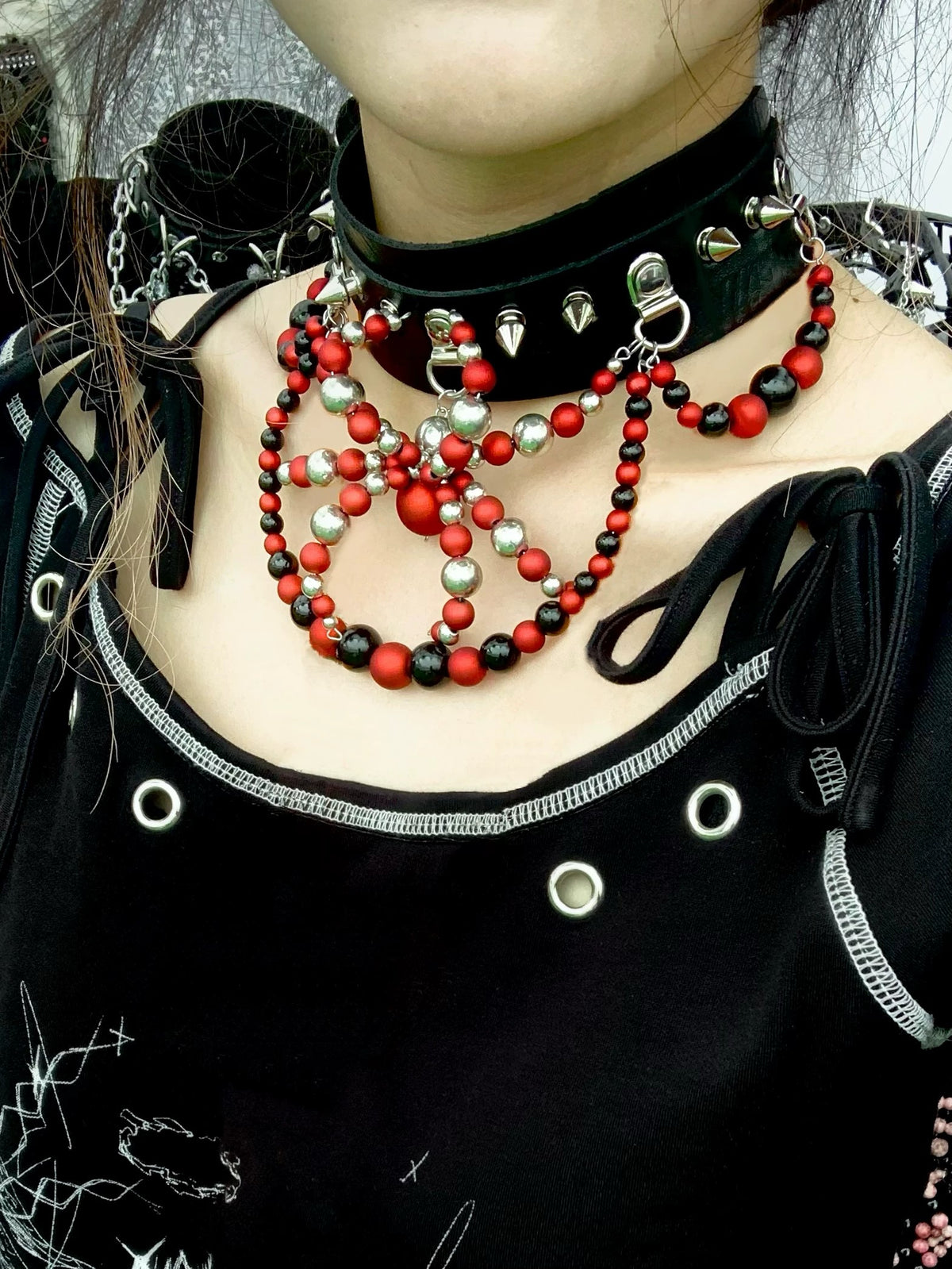 Scarlet Spider Necklace Collar Dark Punk Gothic Choker | Blackyyds