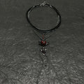 Gothic Vampire Red Heart Wing & Coffin Necklace Set - Dark Romance Layered Choker (2-Piece) | Blackyyds