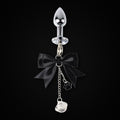 Satin Bow Paw Charm Jewel Plug in Black