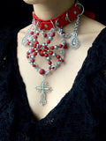 Silver Red Spider Necklace Collar Dark Punk Gothic Choker | Blackyyds