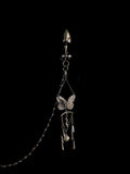 Silver-Tone Papillon Chain Jewel Plug