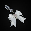 White Bow Pink Heart Jewel Plug