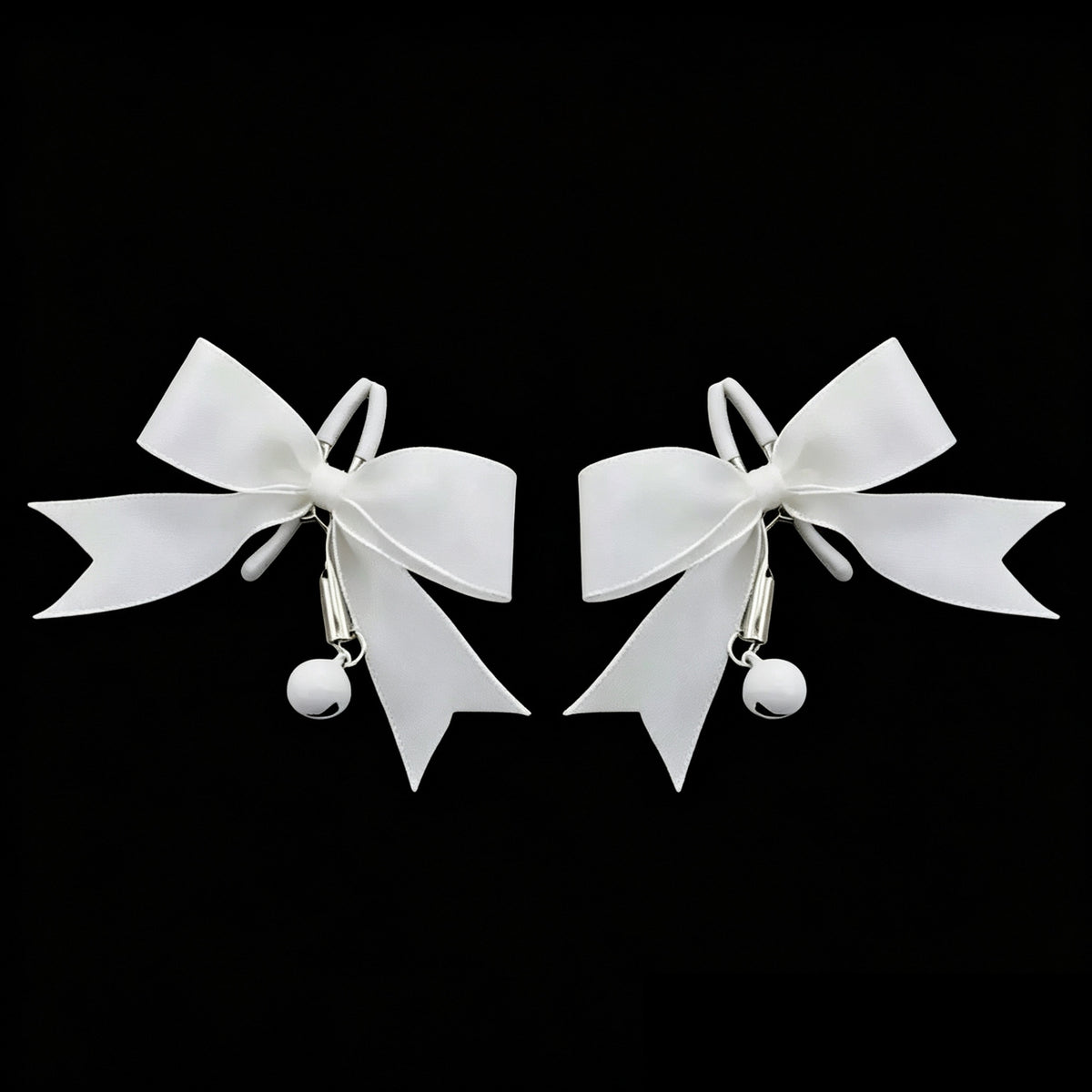 Y2K Bow Bell Choker - Black-and-White Clip Attachment | Blackyyds