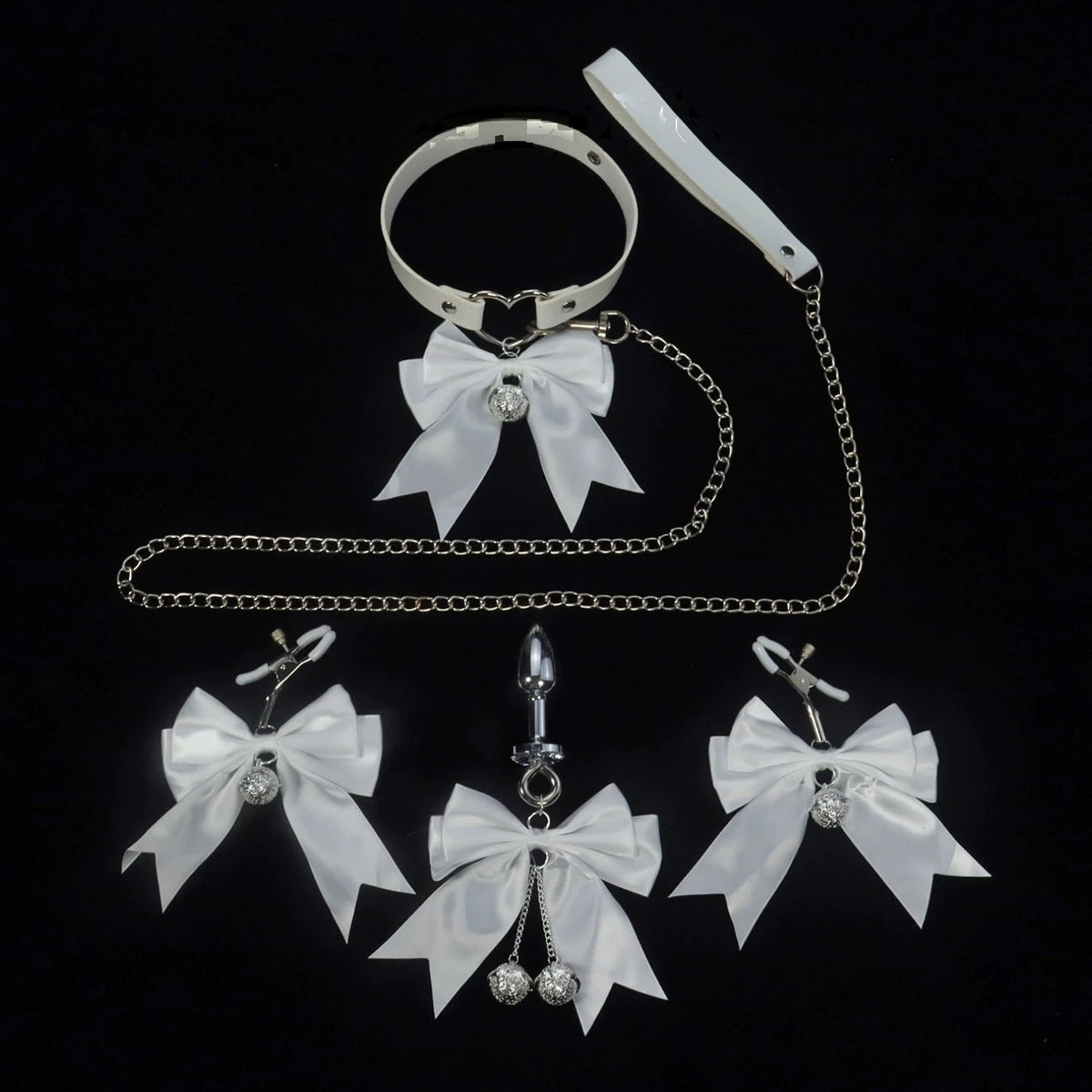 Y2K Bow Palace Bell Choker - Black-and-White | Blackyyds