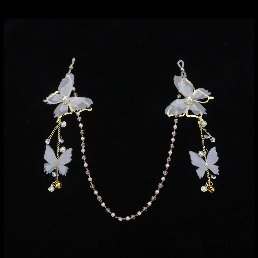 Y2K Butterfly Bell Pendant - White-and-Gold product view 3 | Blackyyds